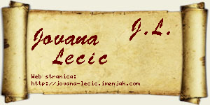 Jovana Lečić vizit kartica
